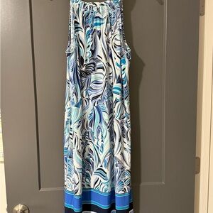 Perceptions Blue and White Patterned Dress